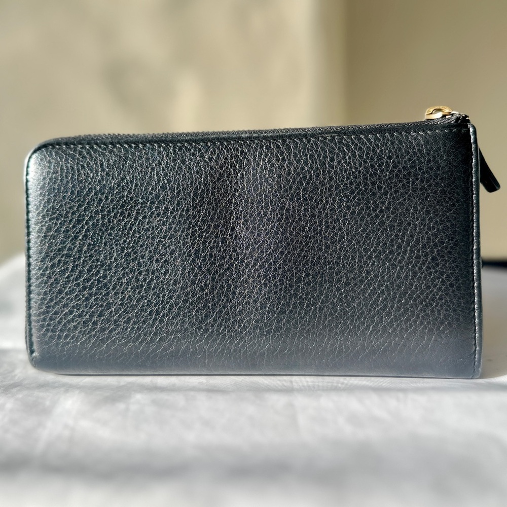 GUCCI Pebbled Leather Zip Around Wallet Black 332747 - Picture 3 of 11